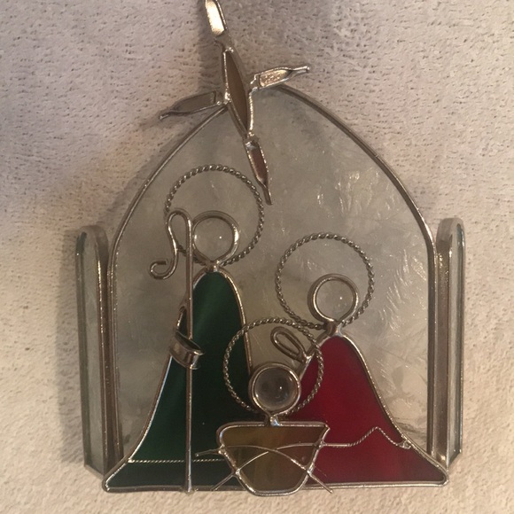 Stained Glass Christmas Nativity Candle Holder Jesus Mary and Joseph Studio Nova - Picture 8 of 8